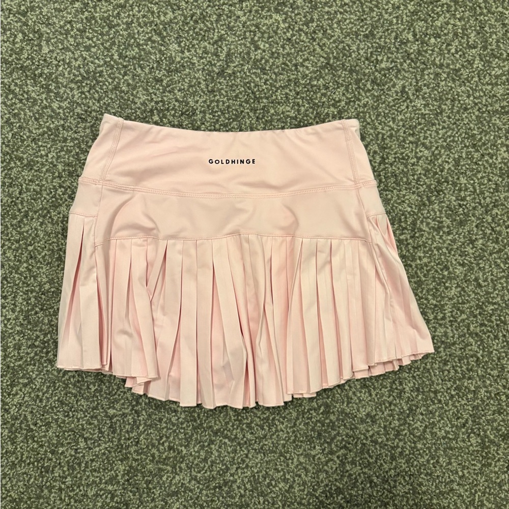 Gold Hinge Pink Pleated Tennis Skirt
